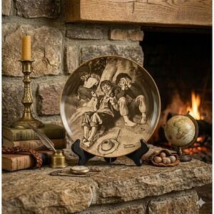 Norman Rockwell 1974 Limited Edition Plate Tom Sawyer Trying a Pipe Ridgewood